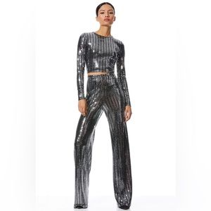 Alice + Olivia Elba Wide Leg Pants